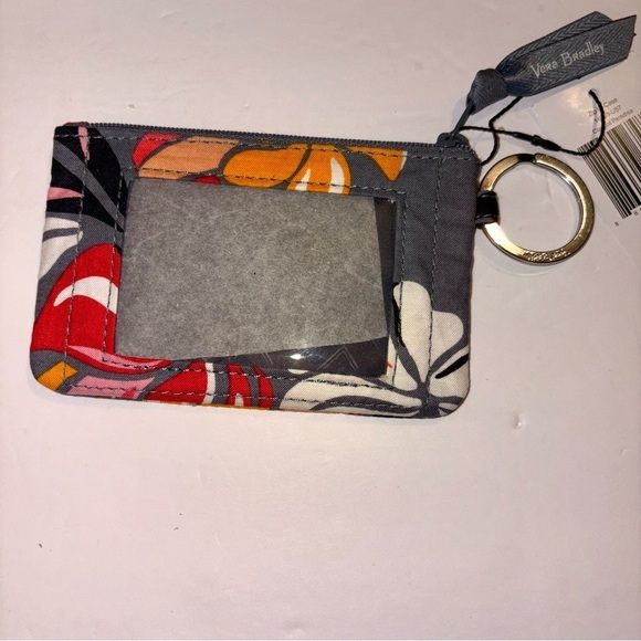 🆕 Vera Bradley Gray ID Holder with Colorful Floral Accents - Picture 2 of 4